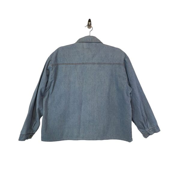 Vintage made in south Africa cropped oversized fit denim button down M - Picture 9 of 16